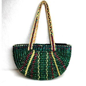 Vineet Bahl braided green straw bag